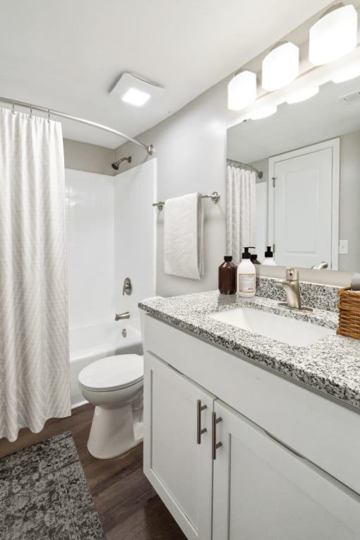 a bathroom with a sink and a toilet  at Lake Johnson Mews, Raleigh, NC