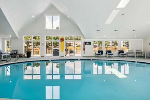 A large indoor swimming pool  at Linkhorn Bay Apartments, Virginia, 23451