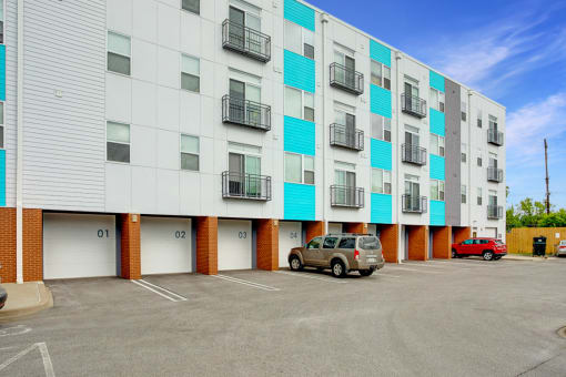 Resident Parking Area at AMP Apartments, PRG Real Estate, Louisville, KY, 40206