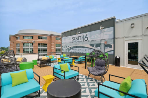 Roof Deck Patio at South Sixteen at The Bridges in Downtown Roanoke