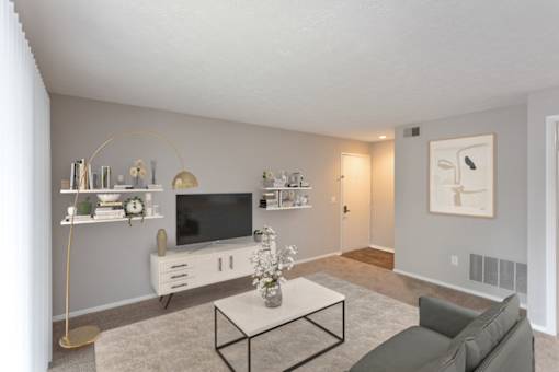 Modern Living Room at Chinoe Creek Apartments, Lexington, Kentucky