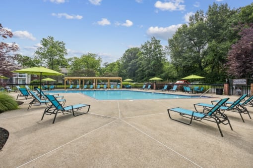 the swimming pool at our apartments at The Grove at Lyndon, Louisville
