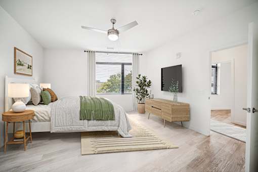 Bedroom With TV at The Locks Tower, Richmond