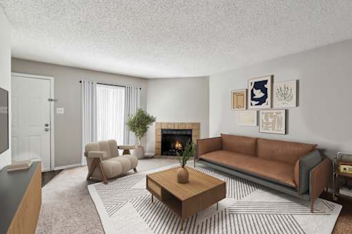 Fireplace Living Area at Chapel View, Chapel Hill