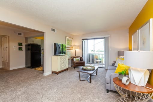 Modern Living Room at The Reserve At Barry Apartments, Kansas City, Missouri