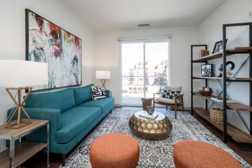 Modern Living Room at East 51 At Rocketts Landing, Richmond, VA