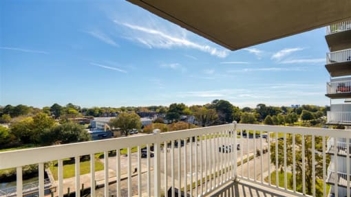 Balcony area with River Views at The Lafayette, Norfolk, Virginia