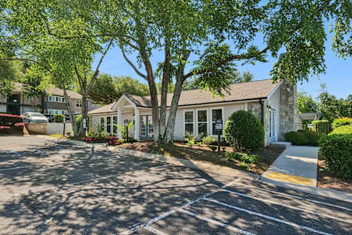 A tree in front of a house with a driveway.
