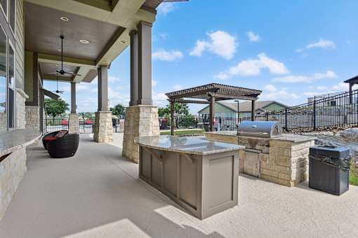 BBQ Grill Area Overlook at Stone Oak Park Apartments, San Antonio, 78258