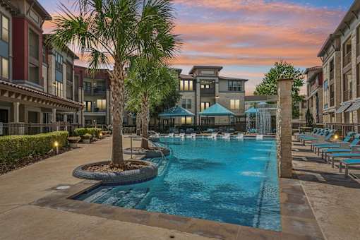 Relaxing Evening Pool Time at Rialto Apartments at Park at Rialto Apartments, San Antonio