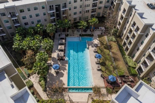 Overview of Pool Area at District at Medical Center, San Antonio