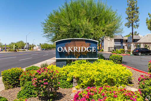 Property Sign at Oakridge Apartments, Arizona, 85053
