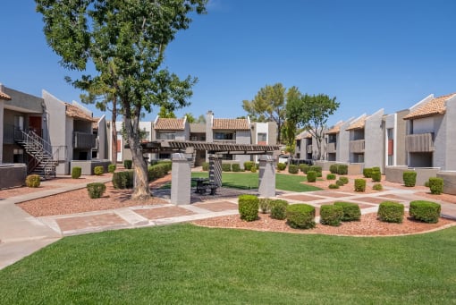 Courtyard View of the Apartments