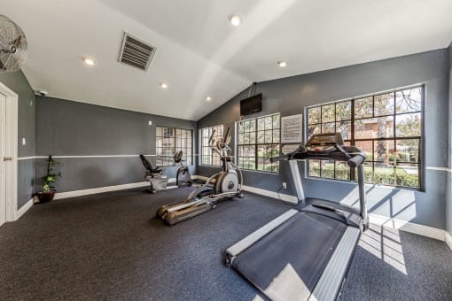 Renovated Fitness Room at Oaks of Westlakes Apartments, Texas