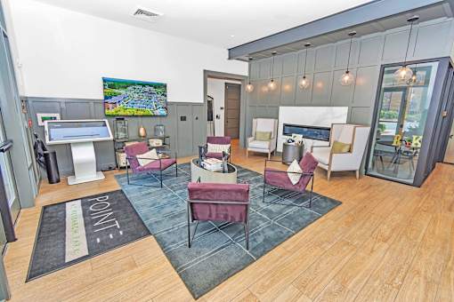 the lobby at Pointe at Research Park