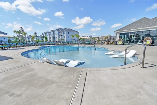 take a dip in the resort style pool