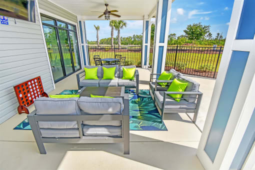 take a sip of your favorite drink on the covered patio