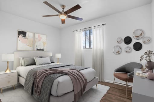 bedroom with ceiling fan