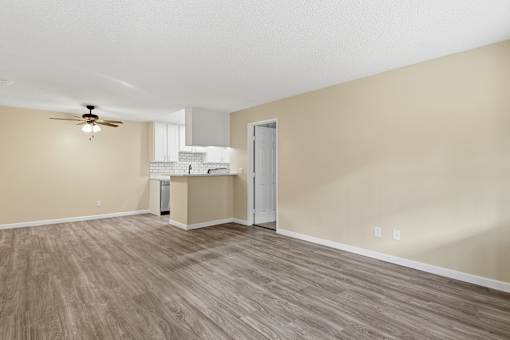 Our 'Premium' 2 Bedroom 2 Bath Apartment Living & Dining Room at Vista Flores Apartments