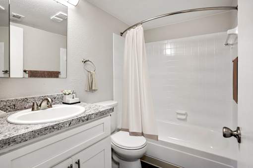 A Bathroom at Horizon East Apartments