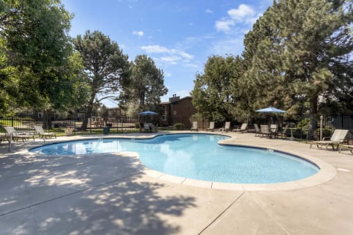 The Outdoor pool at Greentree Village Apartments
