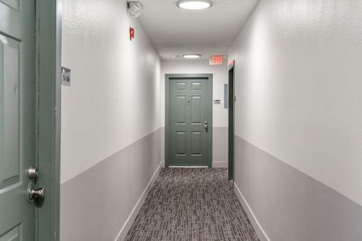 The Interior Hallways at Horizon East Apartments.
