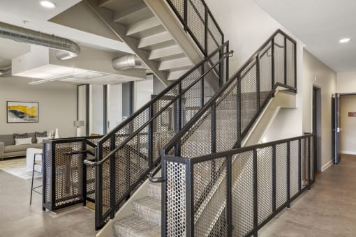 Our Apartment Building Interior Staircase at Sleek Lofts