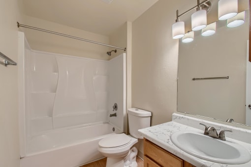Our 2 Bedroom 1 Bath Apartment Interior Bathroom at Vista Flores Apartments in San Marcos, California