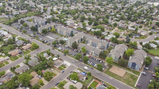 Aerial view at Hilltop View Apartments