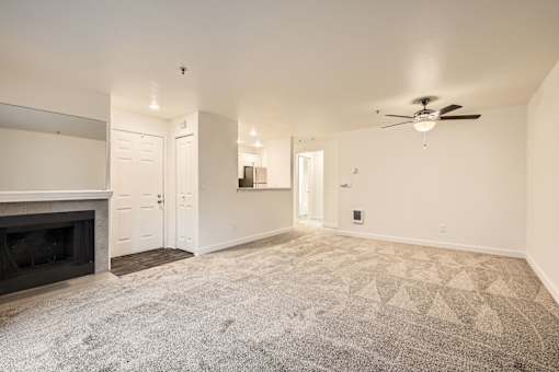 A Premium 1 Bedroom 1 Bath Kitchen & Living Room at Brookhaven Apartments in Federal Way, Washington
