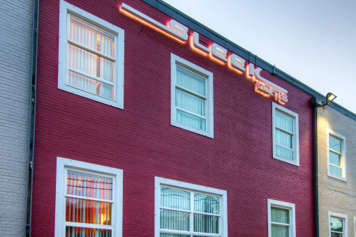 Apartment Building Signage at Sleek Lofts