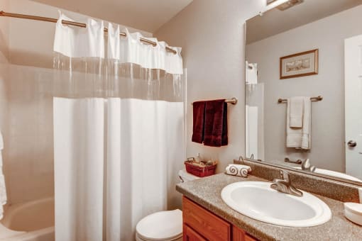A Bathroom at Greentree Village Apartments