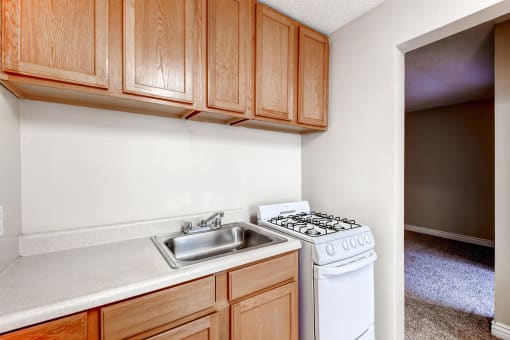 A standard Kitchen at Fountainhead Apartments, Denver, 80203