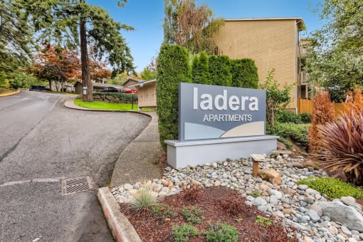 Ladera Apartments Monument Sign and Entrance in Tukwila, Washington