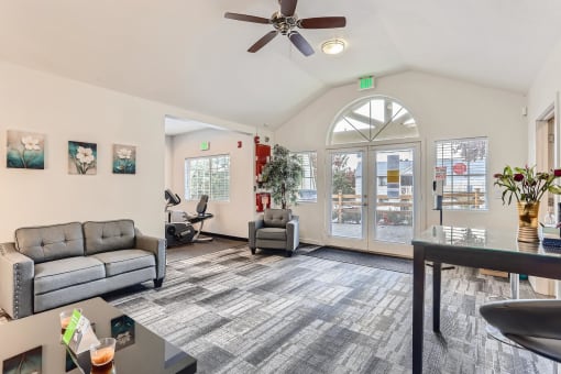 Inside The Community Clubhouse at Ladera Apartments