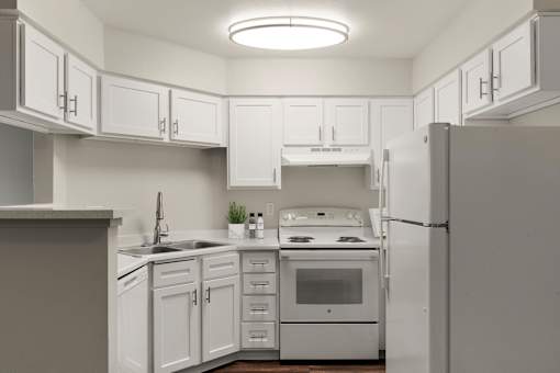 Fully Equipped Kitchen at Hilltop View Apartments