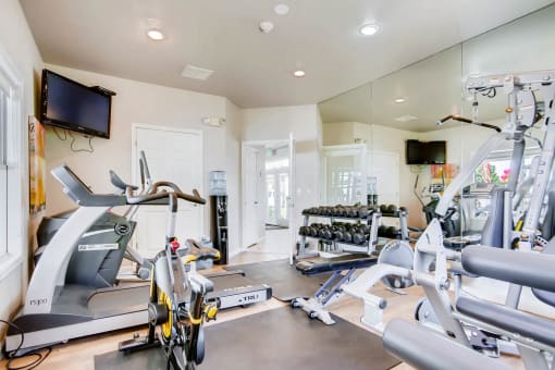 Our 24-Hour Fitness Center at Eagles Landing at Church Ranch Apartments