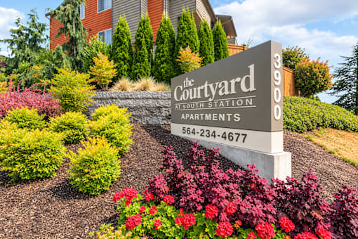 The Courtyard at South Station Monument Sign in Tukwila, Washington