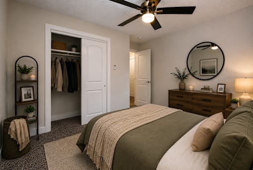Bedroom With Closet at Off Broadway Flats