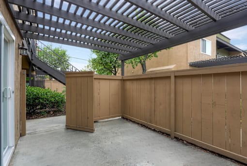 A Patio in all Downstairs Apartments at Midway Gardens Apartments