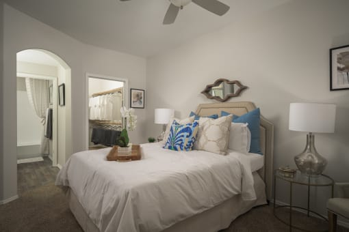 Large bedroom with large walk-in closets  at Trevi Apartment Homes, Arizona, 85224
