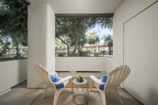 Restful patio space  at Trevi Apartment Homes, Chandler, Arizona