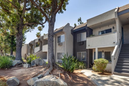 our apartments offer a beautiful yard for residents to enjoy at Scripps Poway Villas, Poway