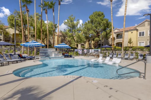 The updated pool features crystal-clear water, inviting you for a refreshing swim on warm days.