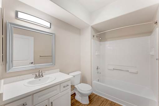 Our updated bathrooms feature modern, upgraded fixtures that add a touch of elegance and style to your living space at Ascent at the Galleria.