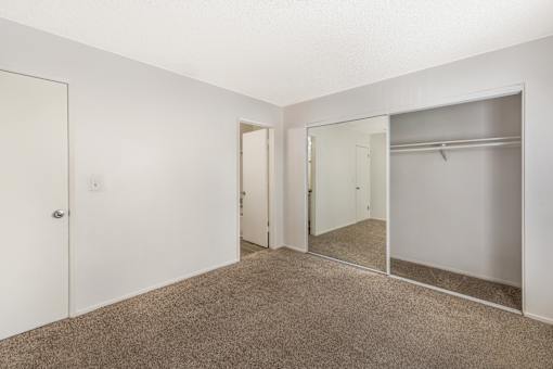 Sedona Apartments in Moreno Valley offers renovated units with updated bedrooms, plush carpet, and a primary bedroom featuring a private bathroom.