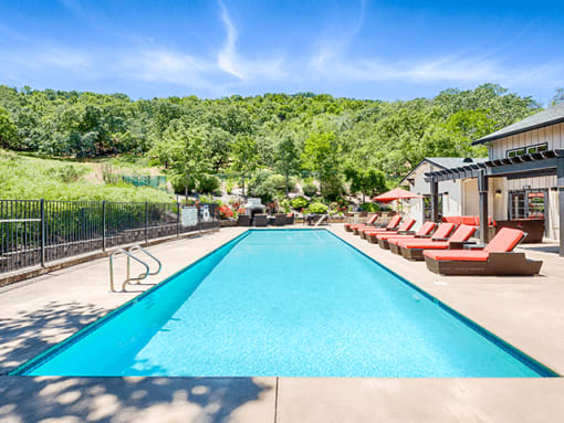 Resort style pool at Crooked Oak at Loma Verde Preserve, 130 Cielo Lane