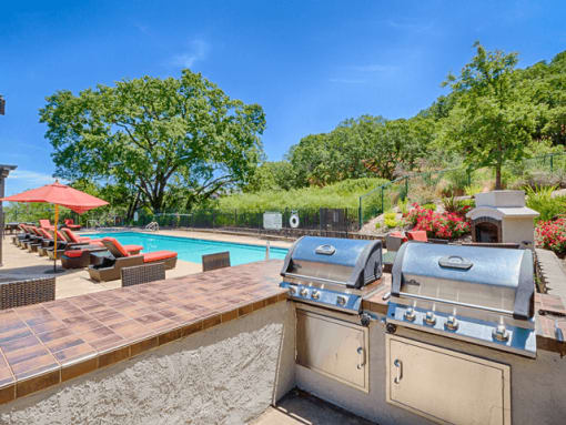Picnic and BBQ area at Crooked Oak at Loma Verde Preserve, Novato, 94949