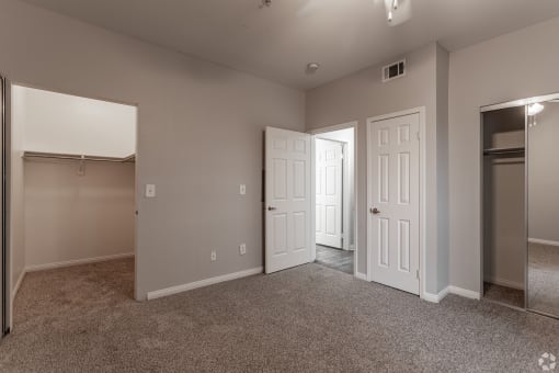 Our units at The Hills at Quail Run features spacious closets, cozy carpeting, and a ceiling fan in the bedroom for added comfort.at The Hills at Quail Run, Riverside, California