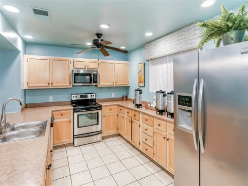 Stainless steel appliances at Country Club at The Meadows Senior Apartments in Las Vegas, NV, For Rent. Now leasing 1 and 2 bedroom apartments.